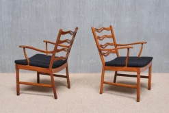 Pamono Model 1755 Armchairs by Ole Wanscher for Fritz Hansen, Denmark, 1940s, Set of 2 Outlet