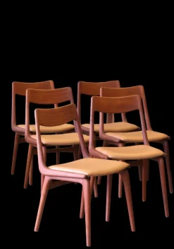 Pamono Model 370 Boomerang Chair in Teak and Leather by Alfred Christensen for Slagelse Møbelværk, Denmark, 1960s Sale