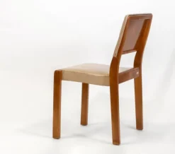 Pamono Model 611 Chair in Birch and Leather by Alvar Aalto, 1950s New