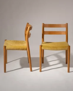 Pamono Model 84 Chairs by Niels Otto (N. O.) Møller for J. L. Møllers, 1976, Set of 2 Hot