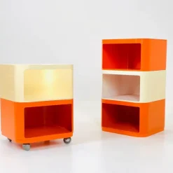 Pamono Model 4970 Componibili Square Serving Trolley by Anna Castelli for Kartell, Italy, 1960s