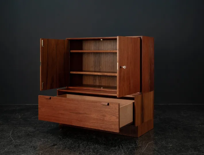 Pamono Model 523 Modular Sideboard in Teak by Heinrich Riestenpatt for Skand. Möbel Häkli Rt Möbel, 1960s, Set of 2 Sale