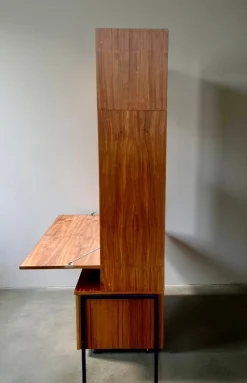 Pamono Model 430 Modular Wall System with Bar, Secretary and Display Cabinet in Walnut by Joachim Nebelung for Hellerau, 1973 Hot