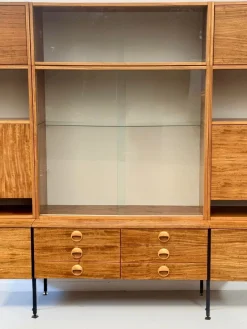 Pamono Model 430 Modular Wall System with Bar, Secretary and Display Cabinet in Walnut by Joachim Nebelung for Hellerau, 1973 Hot