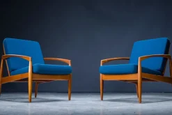 Pamono Model 121 Paper Knife Easy Chairs and Sofa by Kai Kristiansen for Magnus Olesen, 1960s, Set of 3 Sale