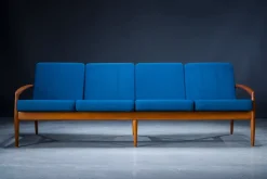 Pamono Model 121 Paper Knife Easy Chairs and Sofa by Kai Kristiansen for Magnus Olesen, 1960s, Set of 3 Sale