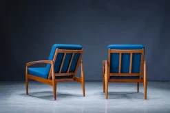 Pamono Model 121 Paper Knife Easy Chairs and Sofa by Kai Kristiansen for Magnus Olesen, 1960s, Set of 3 Sale