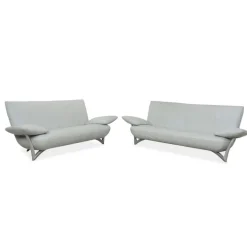 Pamono Model 1900 2-Seater and 3-Seater Sofa in Leather from Rolf Benz, Set of 2 New