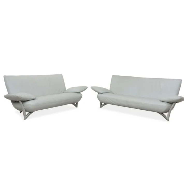 Pamono Model 1900 2-Seater and 3-Seater Sofa in Leather from Rolf Benz, Set of 2 New