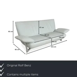 Pamono Model 1900 2-Seater and 3-Seater Sofa in Leather from Rolf Benz, Set of 2 New
