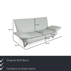 Pamono Model 1900 2-Seater and 3-Seater Sofa in Leather from Rolf Benz, Set of 2 New