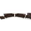 Pamono Model 322 3-Seater Sofa, Armchair and Ottoman in Brown Leather from Rolf Benz, Set of 3 Sale