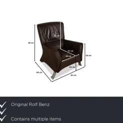 Pamono Model 322 3-Seater Sofa, Armchair and Ottoman in Brown Leather from Rolf Benz, Set of 3 Sale