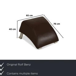 Pamono Model 322 3-Seater Sofa, Armchair and Ottoman in Brown Leather from Rolf Benz, Set of 3 Sale