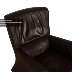 Pamono Model 322 3-Seater Sofa, Armchair and Ottoman in Brown Leather from Rolf Benz, Set of 3 Sale