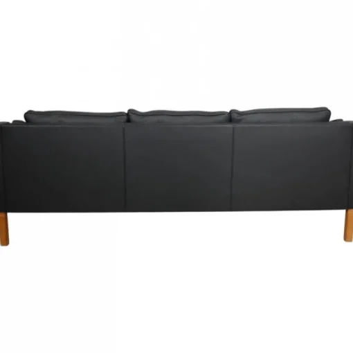 Pamono Model 2213 3-Seater Sofa in Black Leather by Børge Mogensen, 1980s Online