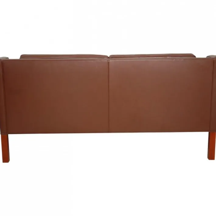 Pamono Model 2212 2-Seater Sofa in Brown Leather by Børge Mogensen, 1990s Sale