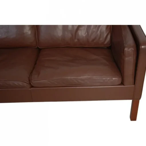 Pamono Model 2212 2-Seater Sofa in Brown Leather by Børge Mogensen, 1990s Sale