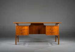 Pamono Model 75 Teak Desk from Omann Jun Møbelfabrik, 1960s
