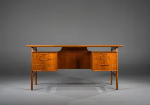 Pamono Model 75 Teak Desk from Omann Jun Møbelfabrik, 1960s