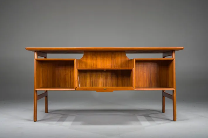 Pamono Model 75 Teak Desk from Omann Jun Møbelfabrik, 1960s