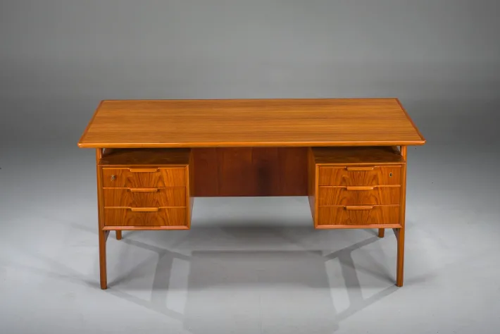 Pamono Model 75 Teak Desk from Omann Jun Møbelfabrik, 1960s