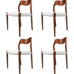 Pamono Model 71 Teak Dining Chairs by Niels Otto Møller for J.L Møllers, 1951, Set of 4 Discount