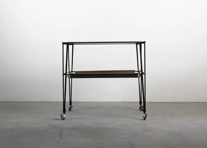 Pamono Model C7 2-Shelf Trolley by Osvaldo Borsani for Tecno Varedo, 1960s Clearance
