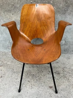 Pamono Model Medea Chairs with Armrest by Vittorio Nobili for Medea, 1950s, Set of 6