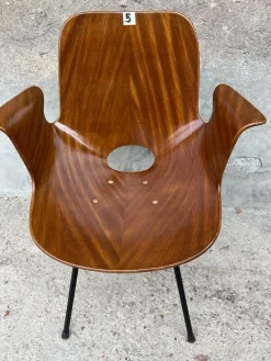 Pamono Model Medea Chairs with Armrest by Vittorio Nobili for Medea, 1950s, Set of 6