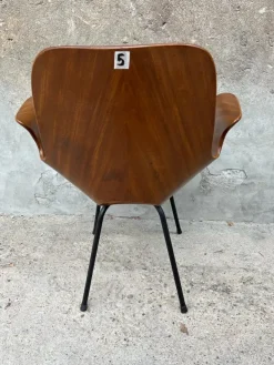 Pamono Model Medea Chairs with Armrest by Vittorio Nobili for Medea, 1950s, Set of 6