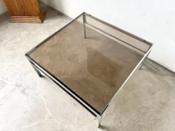 Pamono Modern Chrome and Smoked Glass Coffee Table, 1970 Clearance