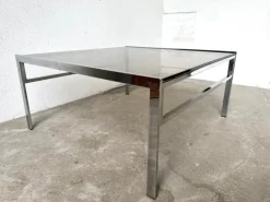 Pamono Modern Chrome and Smoked Glass Coffee Table, 1970 Clearance