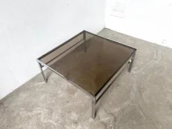 Pamono Modern Chrome and Smoked Glass Coffee Table, 1970 Clearance