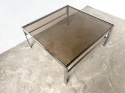 Pamono Modern Chrome and Smoked Glass Coffee Table, 1970 Clearance
