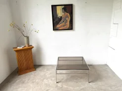 Pamono Modern Chrome and Smoked Glass Coffee Table, 1970 Clearance