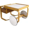 Pamono Modern Finnish Wood, Wicker Cart Tea Trolley 900 attributed to Alvar Aalto for Artek, 1970s Clearance