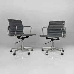 Pamono Modern Italian Leather Office Chairs by Charles and Ray Eames for ICF, 1970s, Set of 2 Discount