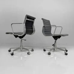 Pamono Modern Italian Leather Office Chairs by Charles and Ray Eames for ICF, 1970s, Set of 2 Discount