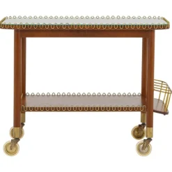 Pamono Modern Swedish Bar Cart in Mahogany and Brass, 1950s Discount