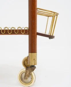 Pamono Modern Swedish Bar Cart in Mahogany and Brass, 1950s Discount