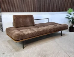 Pamono Modern Tubular Steel and Wood Daybed, 1960s Sale