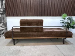 Pamono Modern Tubular Steel and Wood Daybed, 1960s Sale