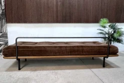 Pamono Modern Tubular Steel and Wood Daybed, 1960s Sale