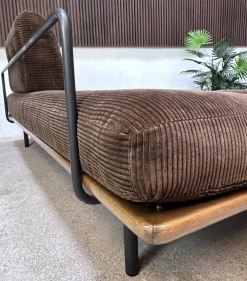 Pamono Modern Tubular Steel and Wood Daybed, 1960s Sale