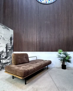 Pamono Modern Tubular Steel and Wood Daybed, 1960s Sale