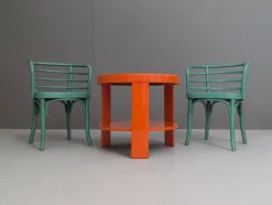 Pamono Modern Viennese Set Thonet B 246 Chairs & T 142 Table by Josef Frank, 1930s, Set of 3