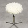 Pamono Modernist Bauhaus Swivel Stool in Chrome and Sheepskin, 1950s Clearance