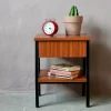 Pamono Modernist Bedside Table in Wood and Metal, 1960s Clearance