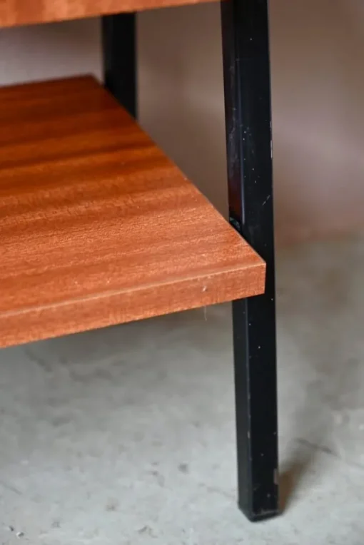 Pamono Modernist Bedside Table in Wood and Metal, 1960s Clearance